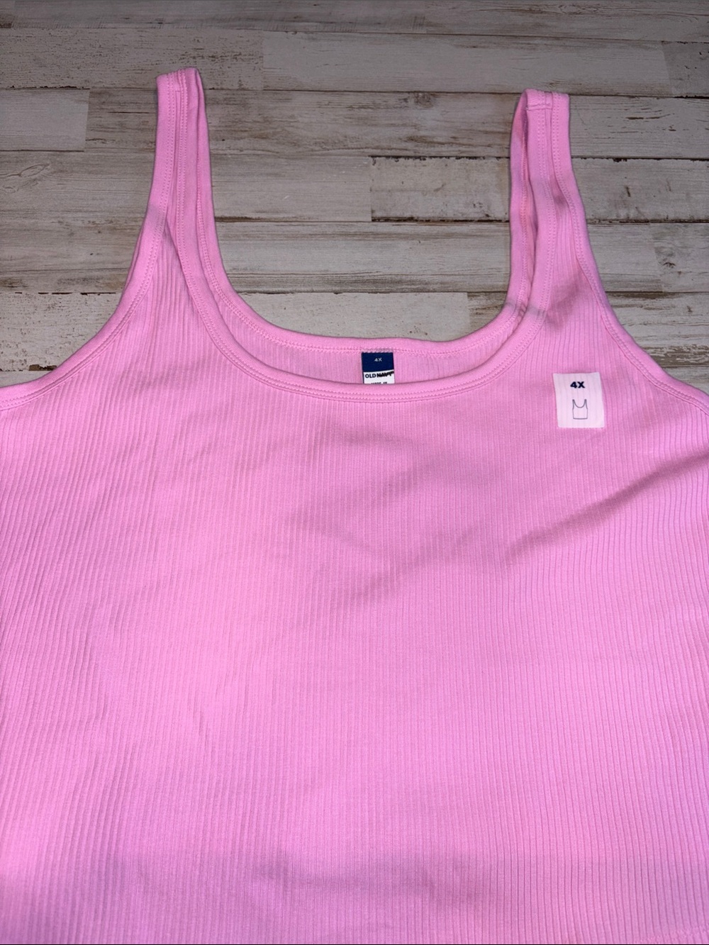Old Navy Pink Ribbed Cropped Tank Top Plus Size 4X - Picture 3 of 11